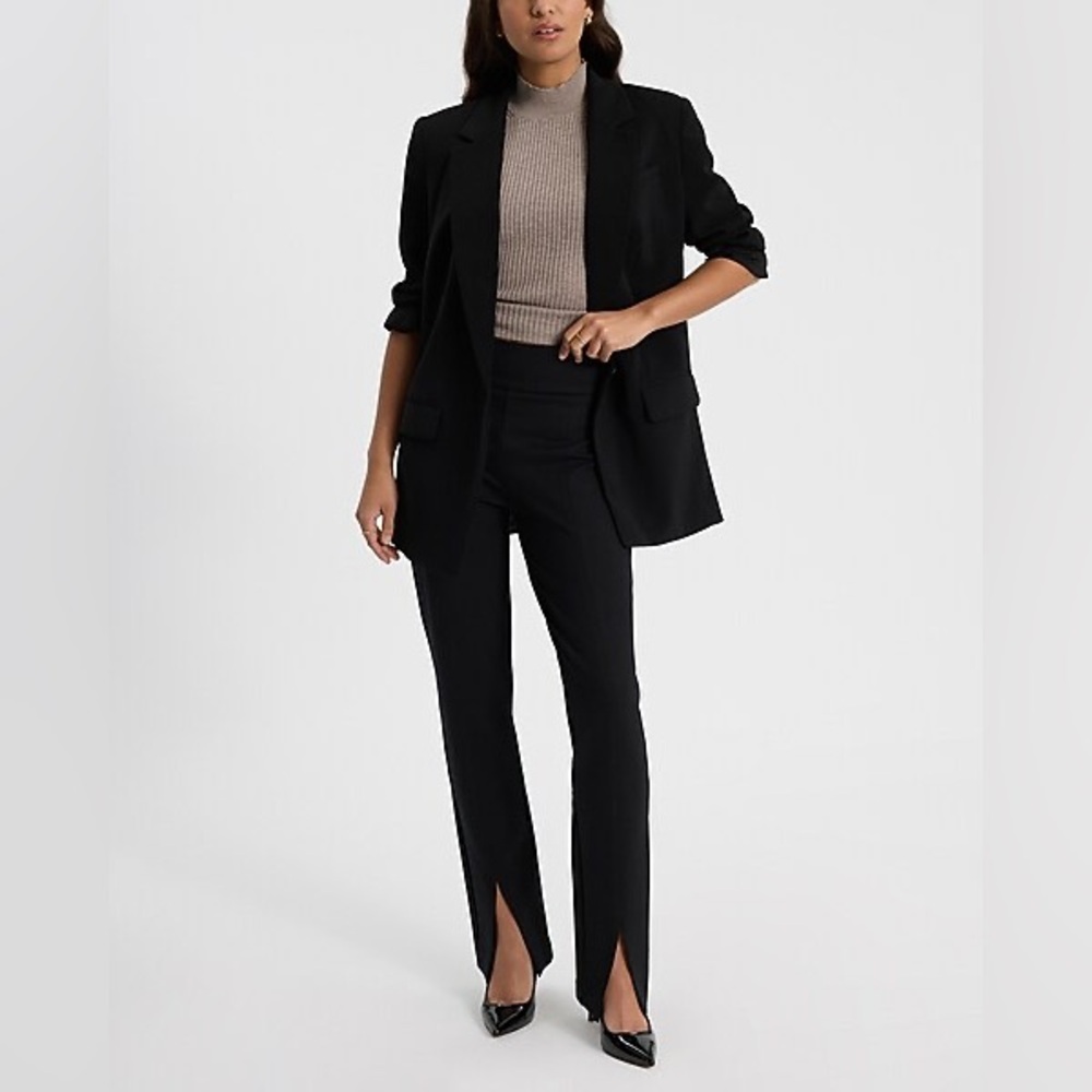 Express Black Boot-Cut Flare Pull-On Pants